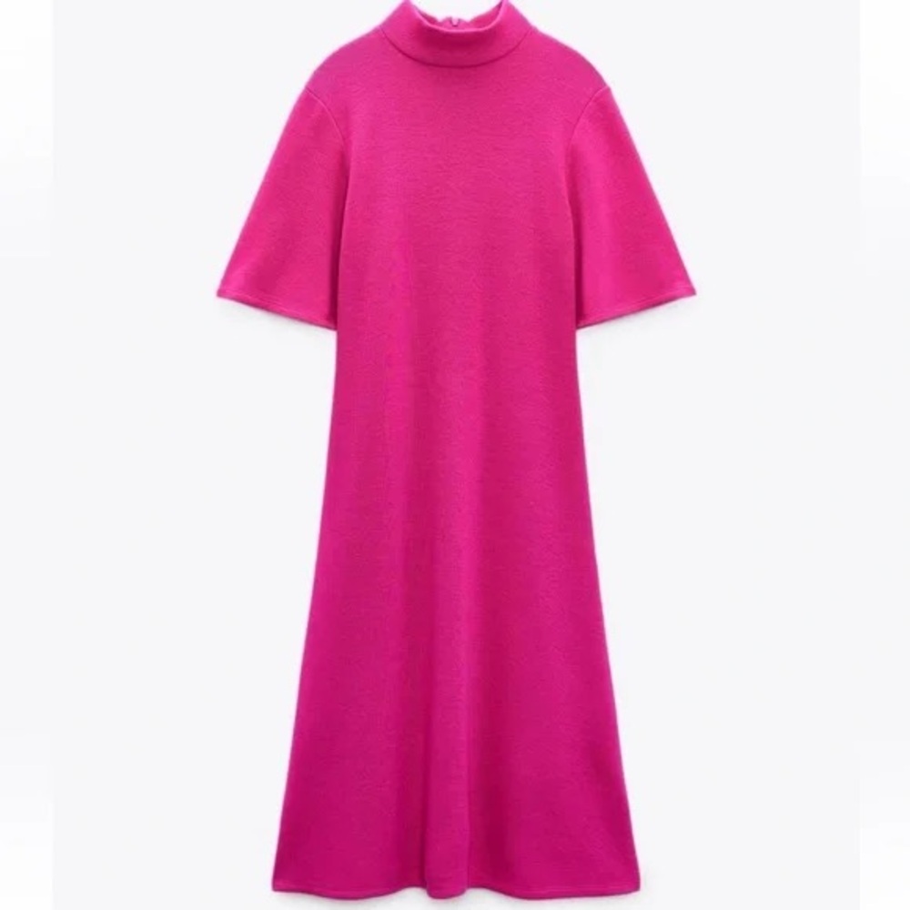 Zara Elegant Pink Women's Sweater Dress